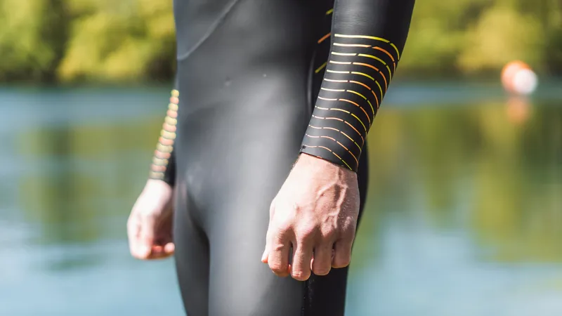 Zone3 Men's Thermal Aspect Breaststroke Wetsuit in Black/Orange/Yellow-8